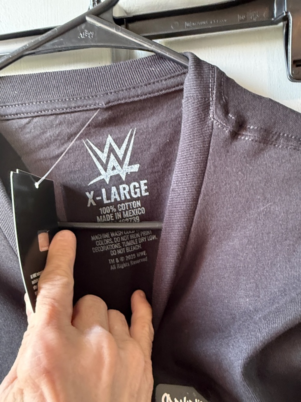 WWE Black Graphic Tee with Orange Face Print - Picture 2 of 5